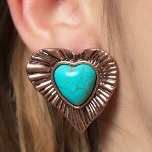 Paparazzi Jewelry Accessories - Rustic Romance - Copper Earrings - Vintage